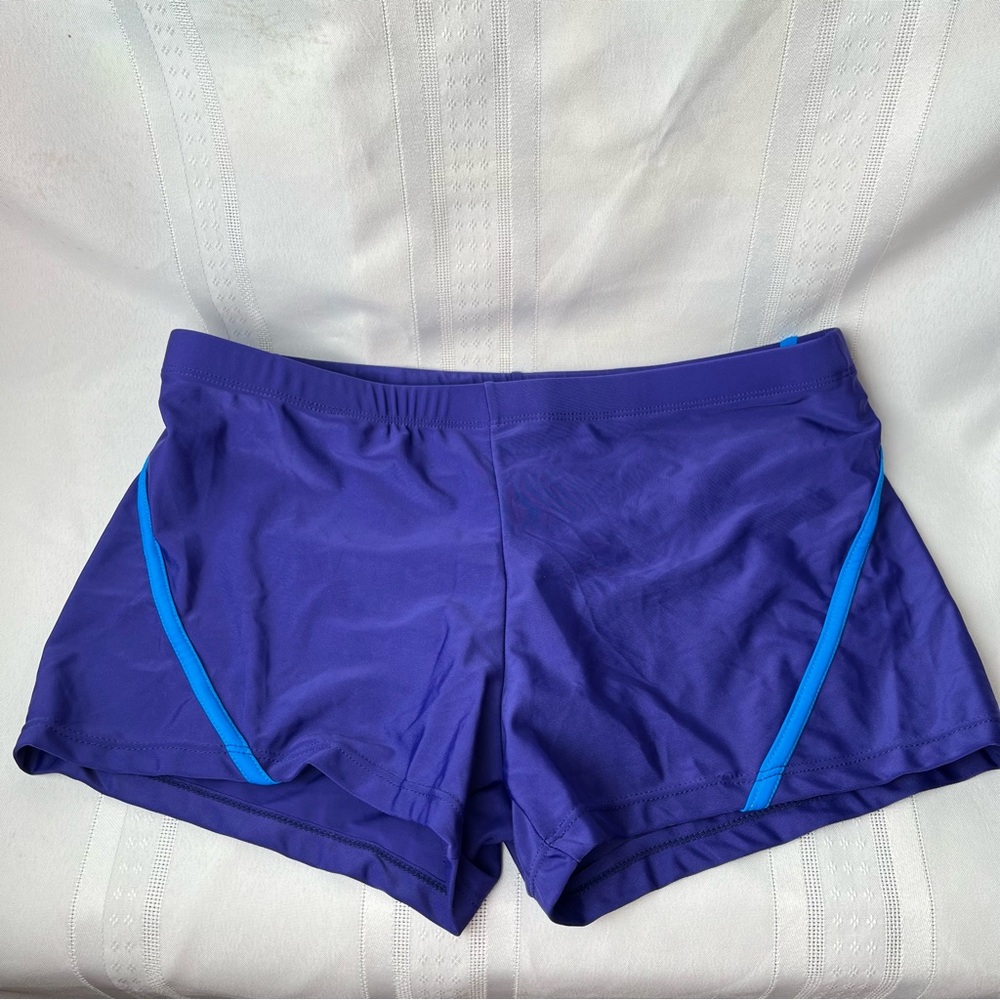 Swimming Shorts Mens XL Blue Lined Beach Shorts Swim Trunks
